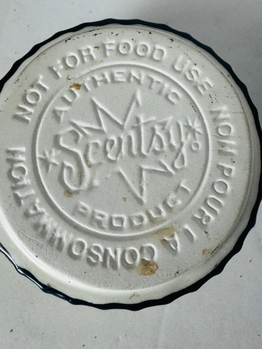 Retired Scentsy Nautical Lighthouse Blue White Ceramic Wax Warmer  TESTED